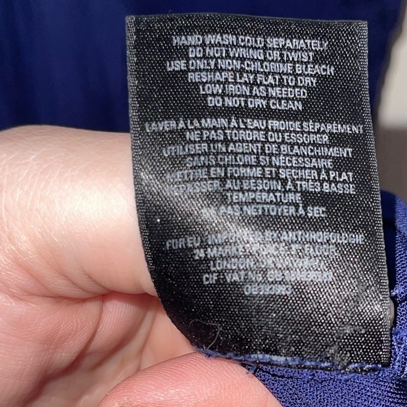 MAEVE x Anthropologie Navy Blue Halter Neck Cross Back Braided Maxi Dress Size 2 - Picture 7 of 7